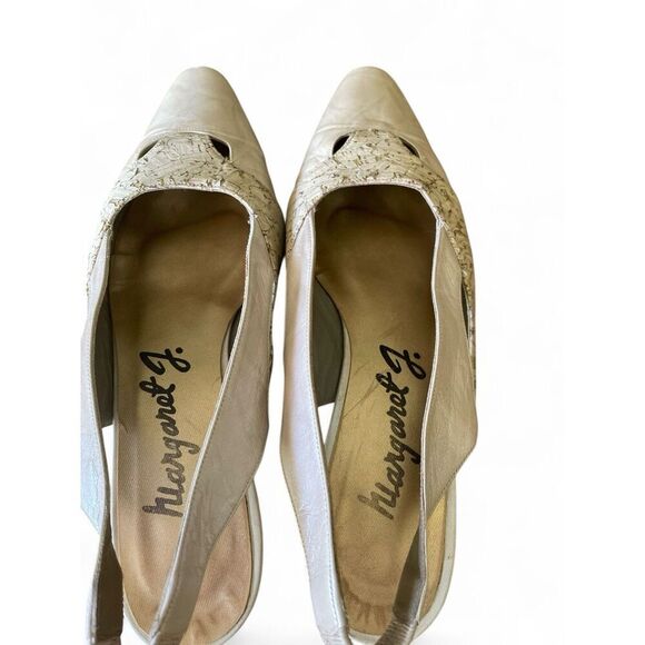 VTG Margaret J.Slingback Vintage 80's/90's Low Heels Gold Flair Slip On Size 7.5 - Picture 6 of 9